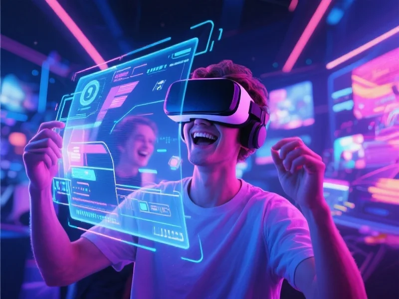 用户沉浸在未来的互动娱乐体验中